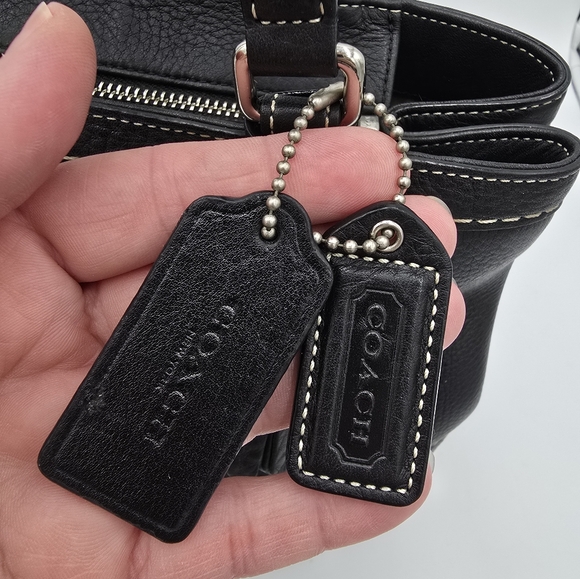 🌻VINTAGE!🌻Coach Y2K Hampton Luxury Tassel Satchel + Shoulder Chain Strap,Black - Picture 12 of 16